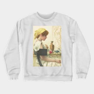 Girl with Pearls, Henry Ryland 1897 Crewneck Sweatshirt